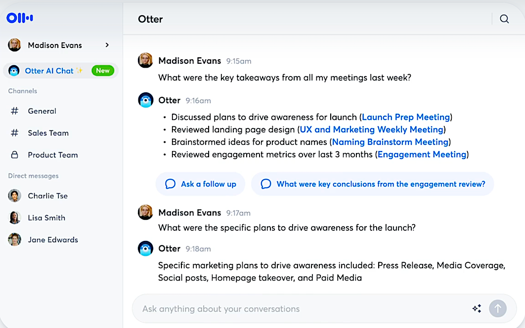 Otter AI Tool for Sales